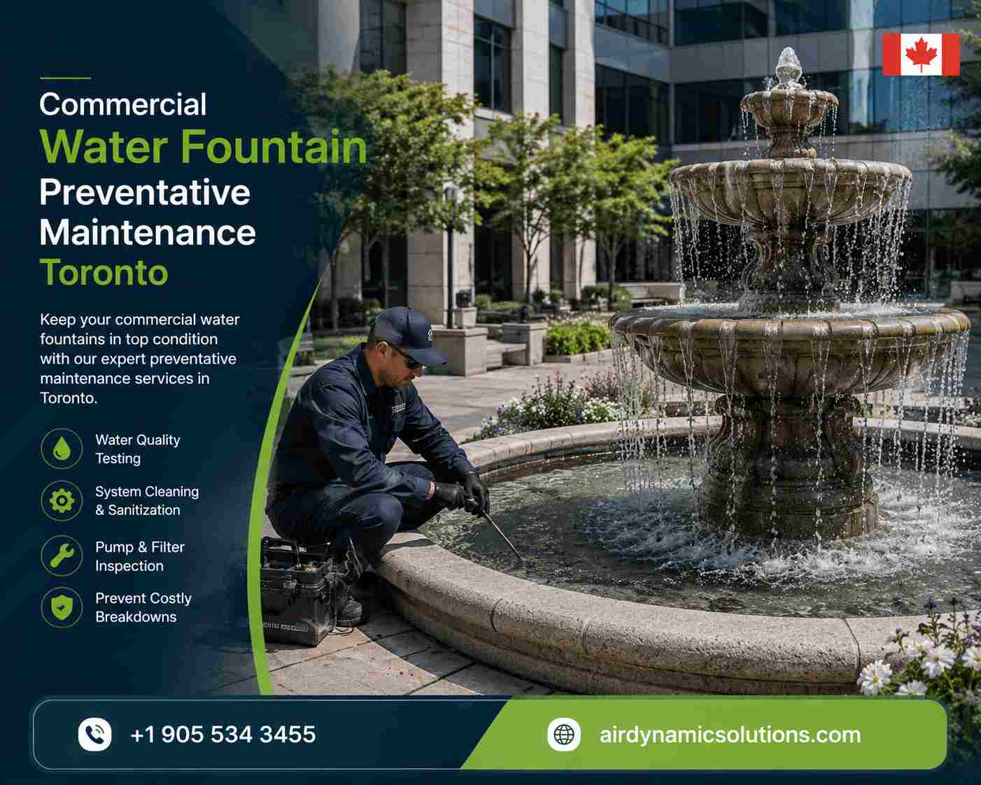 Water Fountain Preventative Maintenance Toronto on