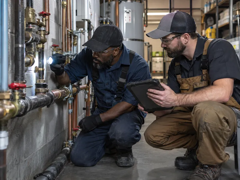 Sewer line camera inspection and repair for commercial property