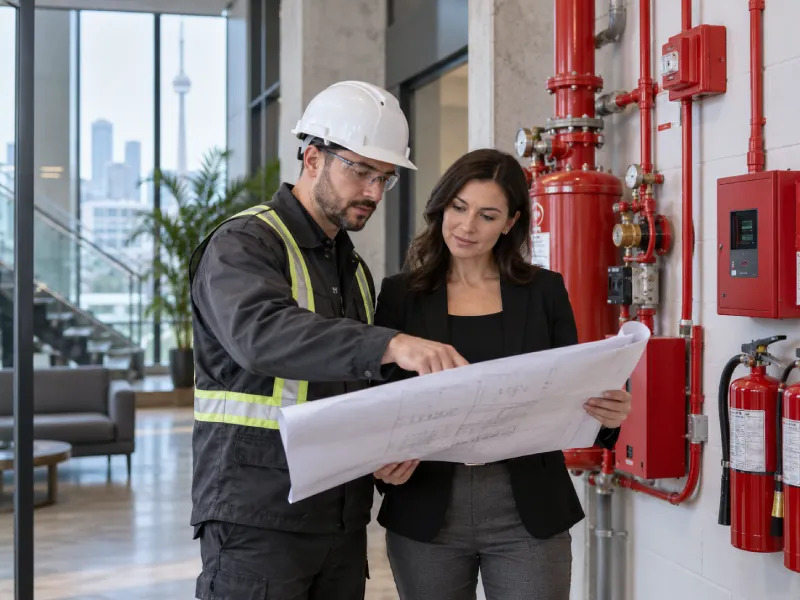 Multi-location commercial fire suppression compliance support